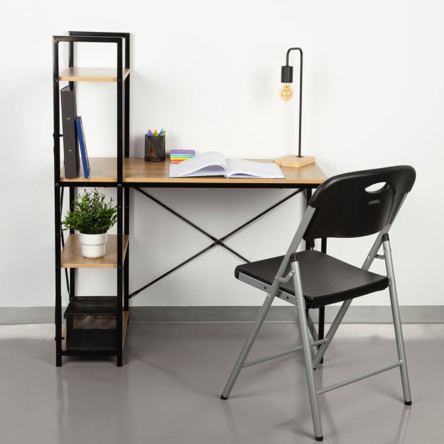 Bureau avec étagère Max Home Acier Mélamine Contre-plaqué 120 x 12