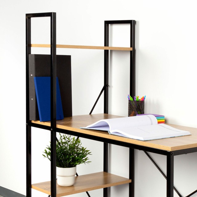 Bureau avec étagère Max Home Acier Mélamine Contre-plaqué 100 x 12