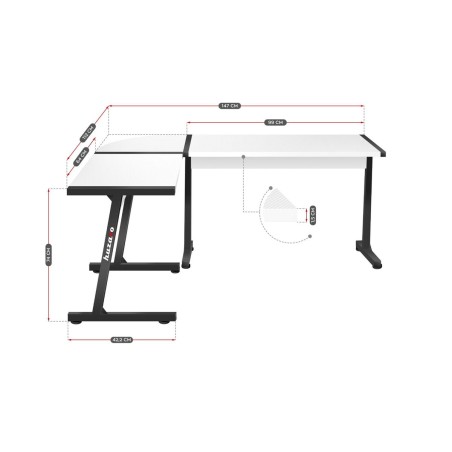 Escritorio Huzaro HZ-Hero 6.0 Blanco Acero Fibra de carbono 178 x 4 x