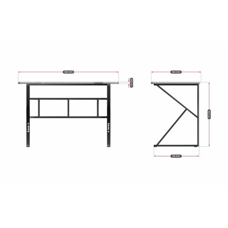 Mesa de Escritorio Gaming Huzaro HZ-Hero 1.6 Black Negro 120 x 75 x 60