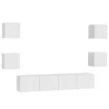 Ensemble de meubles TV 6 pcs Blanc Aggloméré