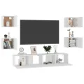 Ensemble de meubles TV 6 pcs Blanc Aggloméré