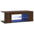 Meuble TV avec lumières LED Chêne marron 90x39x30 cm