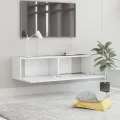 Meuble TV Blanc 120x30x30 cm Aggloméré