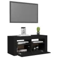 Meuble TV avec lumières LED noir 90x35x40 cm