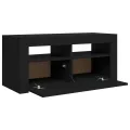 Meuble TV avec lumières LED noir 90x35x40 cm
