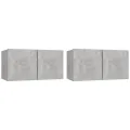 Ensemble de meubles TV 4 pcs Gris béton Bois d'ingénierie