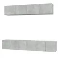 Ensemble de meubles TV 5 pcs Gris béton Bois d'ingénierie