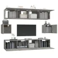 Ensemble de meubles TV 6 pcs Gris béton Bois d'ingénierie