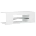 Meuble TV avec lumières LED Blanc 90x39x30 cm