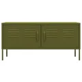 Meuble TV Vert olive 105x35x50 cm Acier