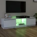 Meuble TV avec lumières LED blanc 140x40x35,5 cm