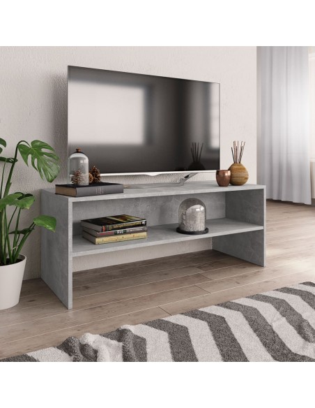 Meuble TV Gris béton 100 x 40 x 40 cm Aggloméré