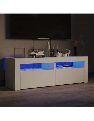 Meuble TV avec lumières LED blanc 120x35x40 cm