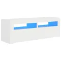 Meuble TV avec lumières LED blanc 120x35x40 cm