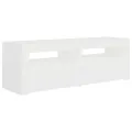 Meuble TV avec lumières LED blanc 120x35x40 cm