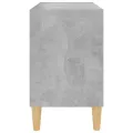 Meuble TV avec pieds en bois massif Gris béton 69,5x30x50 cm