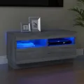 Meuble TV avec lumières LED sonoma gris 80x35x40 cm