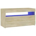 Meuble TV avec lumières LED Chêne sonoma 75x35x40 cm