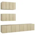 Ensemble de meuble TV 4 pcs Chêne sonoma Aggloméré