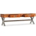Meuble TV avec tiroirs Bois d'acacia Finition en Sesham 140 cm
