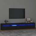 Meuble TV avec lumières LED Noir 240x35x40 cm