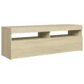 Meuble TV avec lumières LED chêne sonoma 120x35x40 cm