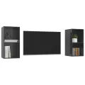 Meubles TV muraux 2 pcs Gris brillant Aggloméré