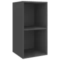 Meubles TV muraux 2 pcs Gris brillant Aggloméré