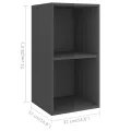 Meubles TV muraux 2 pcs Gris brillant Aggloméré