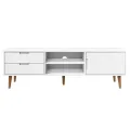 Meuble TV MOLDE Blanc 158x40x49 cm Bois de pin massif