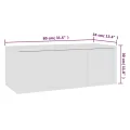 Meuble TV Blanc 80x34x30 cm Aggloméré