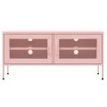 Meuble TV Rose 105x35x50 cm Acier