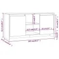 Meuble TV Blanc 102x37,5x52,5 cm Aggloméré