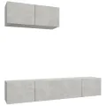 Ensemble de meubles TV 3 pcs Gris béton Bois d'ingénierie