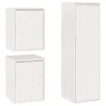 Meubles TV 3 pcs Blanc Bois massif de pin