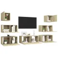 Ensemble de meuble TV 7 pcs Chêne sonoma Aggloméré