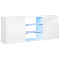 Meuble TV avec lumières LED blanc 120x30x50 cm