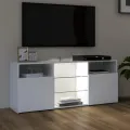 Meuble TV avec lumières LED blanc 120x30x50 cm