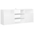 Meuble TV avec lumières LED blanc 120x30x50 cm