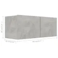 Ensemble de meuble TV 2 pcs Gris béton Aggloméré