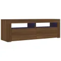 Meuble TV avec lumières LED chêne marron 120x35x40 cm