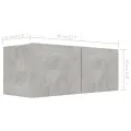 Ensemble de meuble TV 2 pcs Gris béton Aggloméré