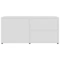 Meuble TV Blanc 80x34x36 cm Bois d'ingénierie