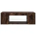 Meuble TV avec lumières LED Chêne fumé 90x39x30 cm