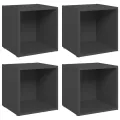 Meubles TV 4 pcs Gris 37x35x37 cm Aggloméré