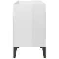 Meuble TV avec pieds en métal Blanc brillant 69,5x30x50 cm