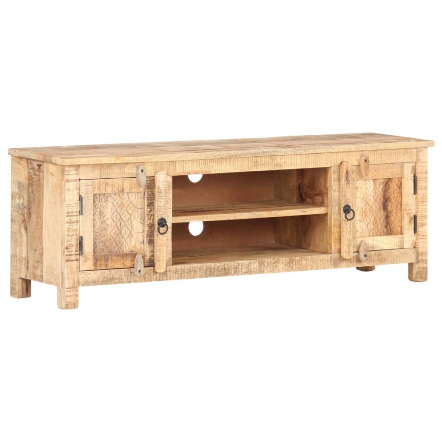 Meuble TV 120x30x40 cm Bois de manguier brut