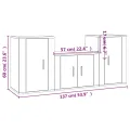 Ensemble de meubles TV 3 pcs Blanc brillant Bois d'ingénierie