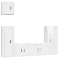 Ensemble de meubles TV 5 pcs Blanc brillant Bois d'ingénierie